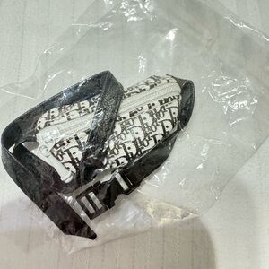 Black and White Logo Crossbody Bag for Labubu Toy